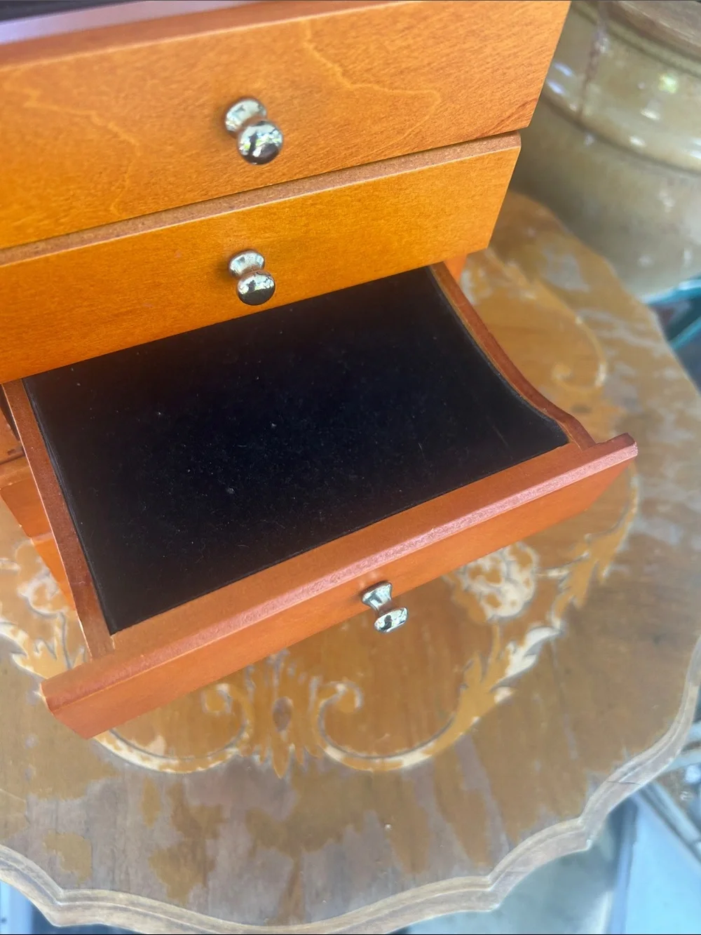 Wooden 5-Drawer Jewelry Armoire Chest